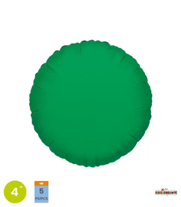 Mylar Round Emerald Green 4" pack 5pcs