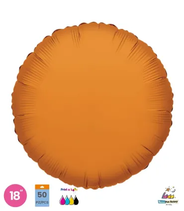 Mylar Round Orange 18" for printing pack. 50pcs