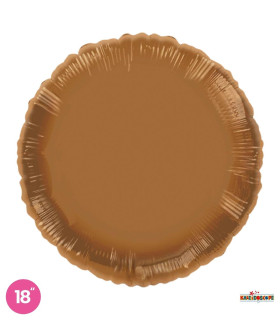 Mylar Round Brown Moka 18" 1pc