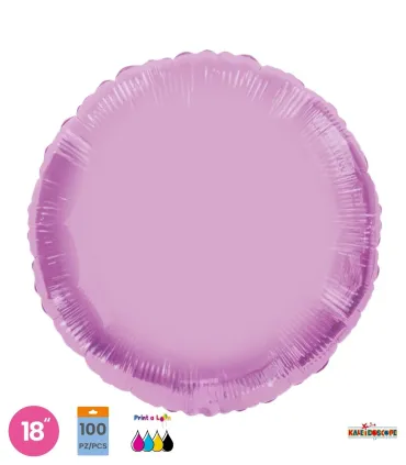 Mylar Round Lavender Macaron Glossy 18" pack 100pcs