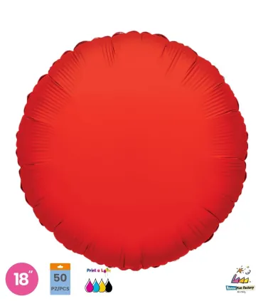 Mylar Round Red 18" for printing pack. 50pcs