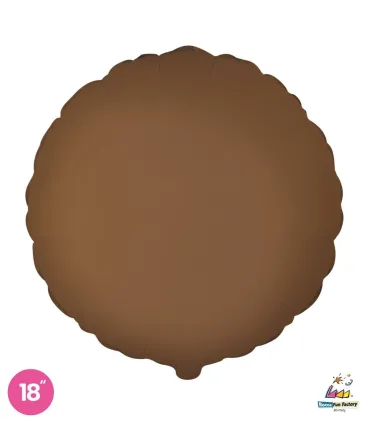 Mylar Round Choco Brown Satin 18" 1pc
