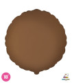 Mylar Round Choco Brown Satin 18" 1pc