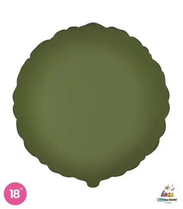 Satin Olive Green Round Mylar 18" 1pc