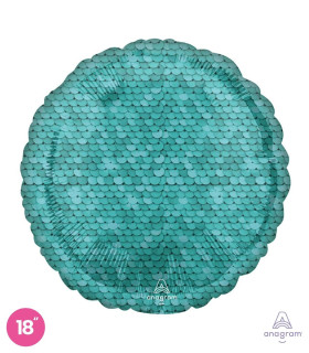 Mylar Sequins Aquamarine Round 18" 1pc