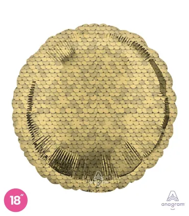 Mylar Gold Sequins Round 18" 1pc