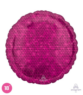 Mylar Fuchsia Sequins Round 18" 1pc