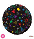 Mylar Round Black with Stars 18" 1pc