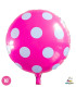 Mylar Round Fuchsia Polka Dots 18" 1pc
