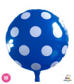 Mylar Round Blue Polka Dots 18" 1pc