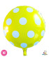Mylar Round Yellow Polka Dots 18" 1pc