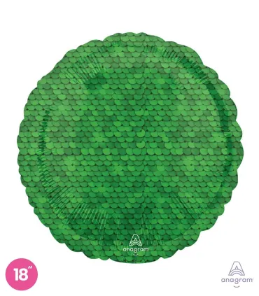 Mylar Forest Green Sequins Round 18" 1pc