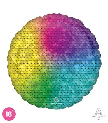Mylar Multicolor Sequins Round 18" 1pc