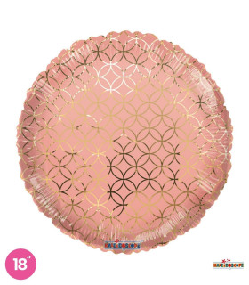 Mylar Round Geometric Pink 26" 1pc
