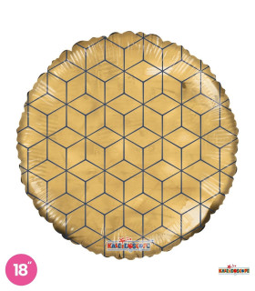 Mylar Geometric Round Gold 26" 1pc