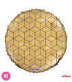Mylar Geometric Round Gold 26" 1pc