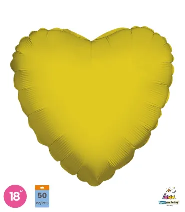 Mylar Gold Heart 18" pack 50pcs