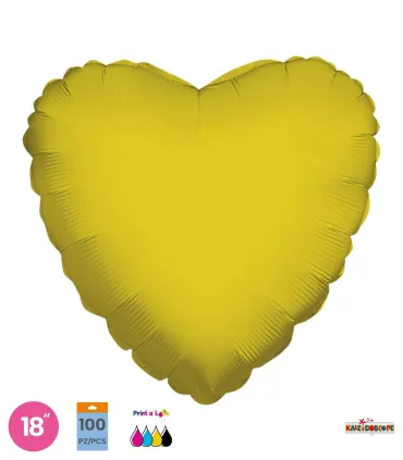 Mylar Gold Heart 18" pack 100pcs