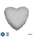 Mylar Heart Silver 9" pack 5pcs