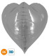 Mylar Heart 3D Silver 26" 1pc
