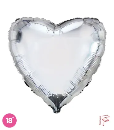 Mylar Heart Silver 32" 1pc
