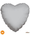 Mylar Heart Silver 36" 1pc