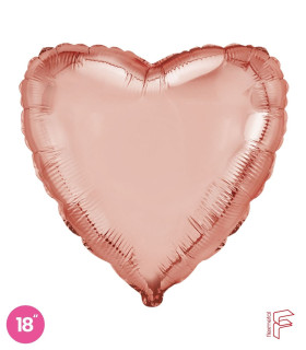 Mylar Heart Pink Gold 18" 1pc