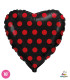 Mylar Black Heart with Red Polka Dots 18" 1pc