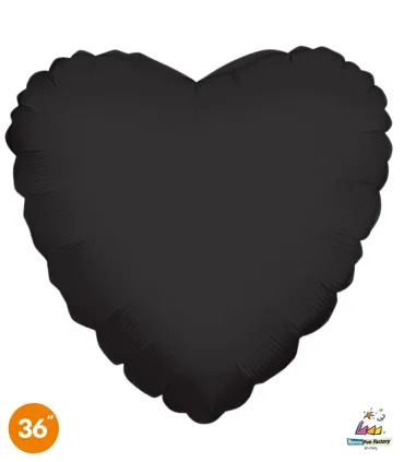 Mylar Heart Black 36" 1pc