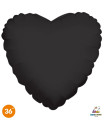 Mylar Heart Black 36" 1pc