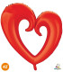 Mylar Stylized Red Heart 42" 1pc