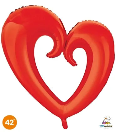 Mylar Stylized Red Heart 42" 1pc