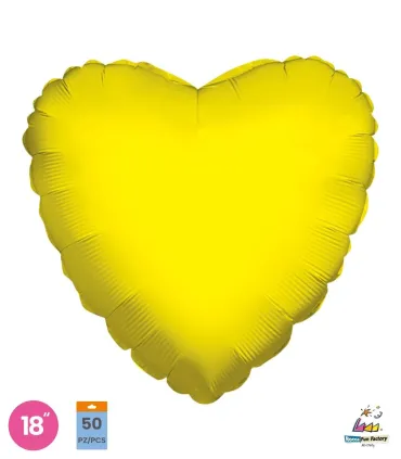 Mylar Yellow Heart 18" pack 50pcs