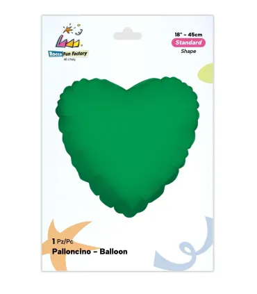 Mylar Green Heart 18" 1pc