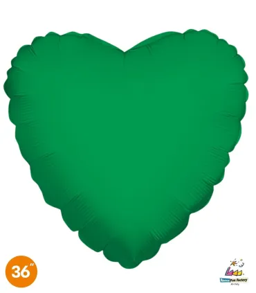 Mylar Green Heart 36" 1pc