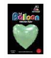 Mylar Light Green Heart Satin 18" 1pc