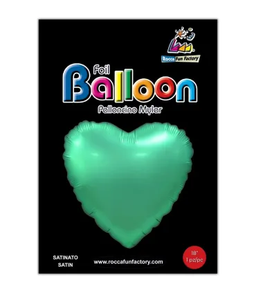 Mylar Satin Green Heart 18" 1pc