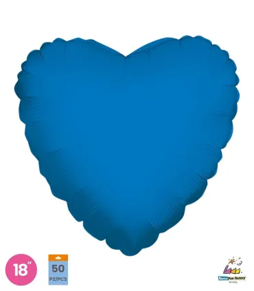 Mylar Blue Heart 18" pack 50pcs