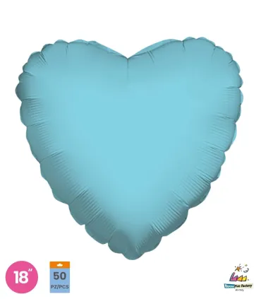 Mylar Light Blue Heart 18" pack 50pcs