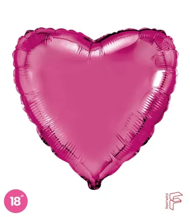 Mylar Heart Fuchsia 18" 1pc