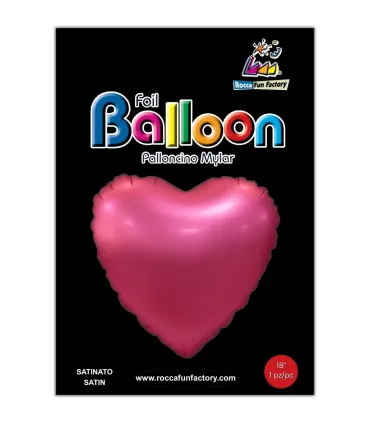 Mylar Heart Fuchsia Satin 18" 1pc