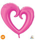 Mylar Stylized Fuchsia Heart 42" 1pc
