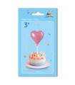 Mylar Nano Pink Heart 3" with stick pack 1pc