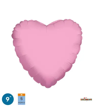 Mylar Heart Pink Baby 9" pack 5pcs