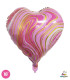Mylar Light Pink Marbled Heart 18" 1pc