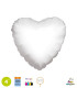 Mylar White Heart 4" with valve for printing pack. 100pcs