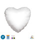 Mylar White Heart 9" with valve for printing pack. 100pcs