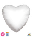 Mylar White Heart 18" pack 50pcs