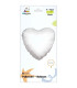White Heart Mylar 4" with valve pack. 5pcs