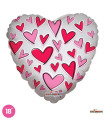 Mylar Colored Hearts Clear View Heart 18" 1pc